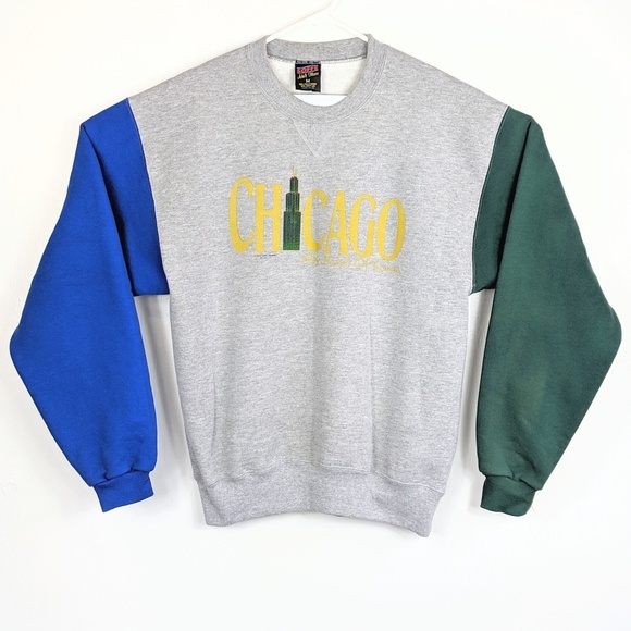 Vintage Tops - Vintage Chicago Colorblock Crewneck Illinois